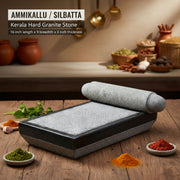 Kerala Traditional Arabic Marble Polished Medium Size Ammikallu Silbatta 12 x 7 - Grinding Stone Masher
