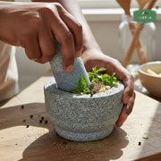Kerala Traditional Mortar and Pestle Set for Spices – Stone Grinder for Herbs, Masalas - Small size