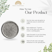 5 Inch Rubbing Round Stone for Turmeric or Sandalwood | Skin tan Removal