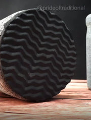 Kerala Traditional Stone Mortar and Pestle with Rubbere Base - 5 Inch